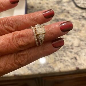 Elegant Gold and Silver Engagement Ring Set